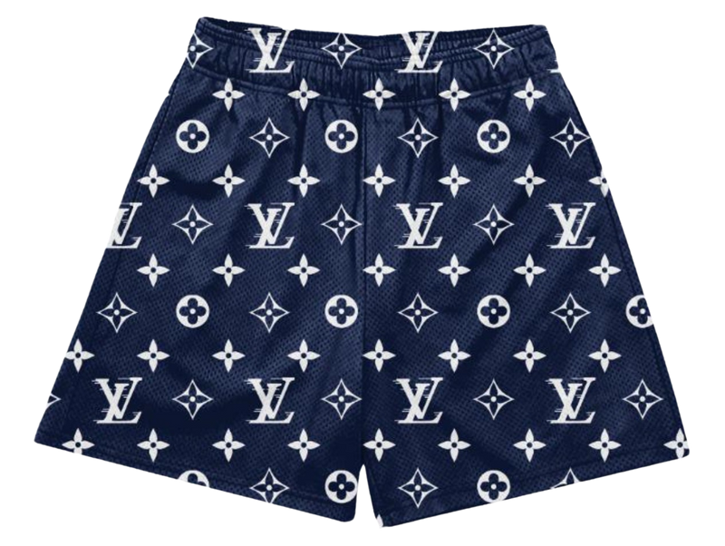 NAVY WHITE L V SHORTS